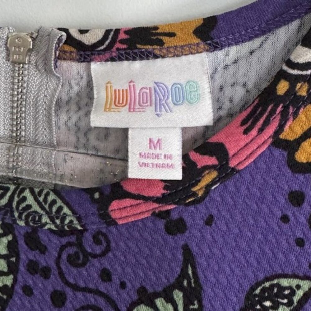 LuLaRoe Nicole Fit & Flare — Violet Garden Print - Medium - Picture 4 of 4